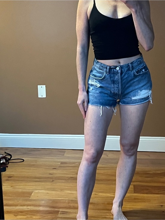 Reformation Pants - Reformation Distressed Blue Denim Cutoff Shorts